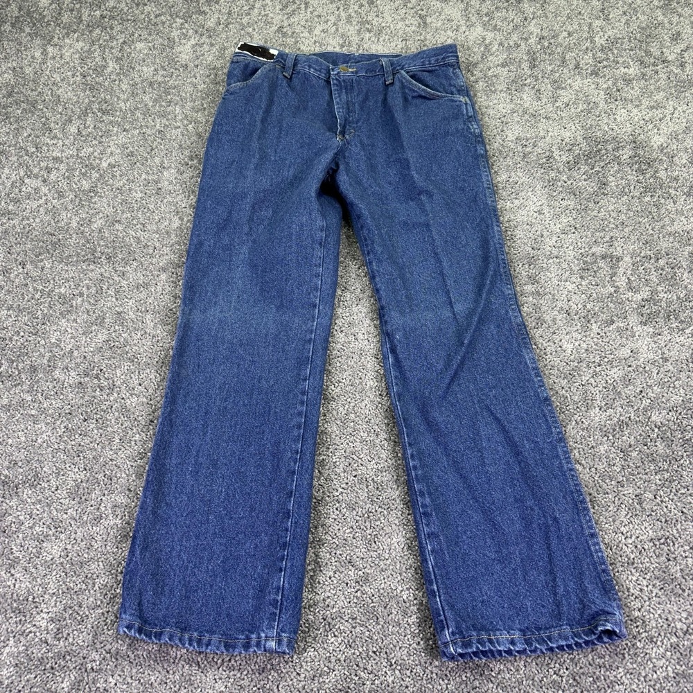 Red Kap Jeans Mens 34x30 Blue Straight Denim Medium Wash Workwear Logo Casual